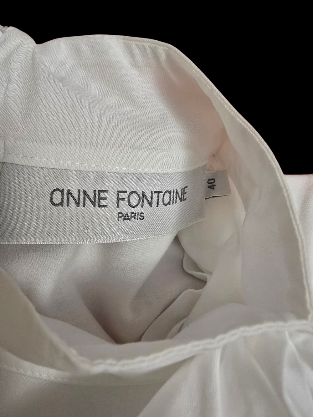ANNE FONTAINE Bow White Puff Sleeve Bow-Front Blouse Small FR40 - Picture 4 of 7